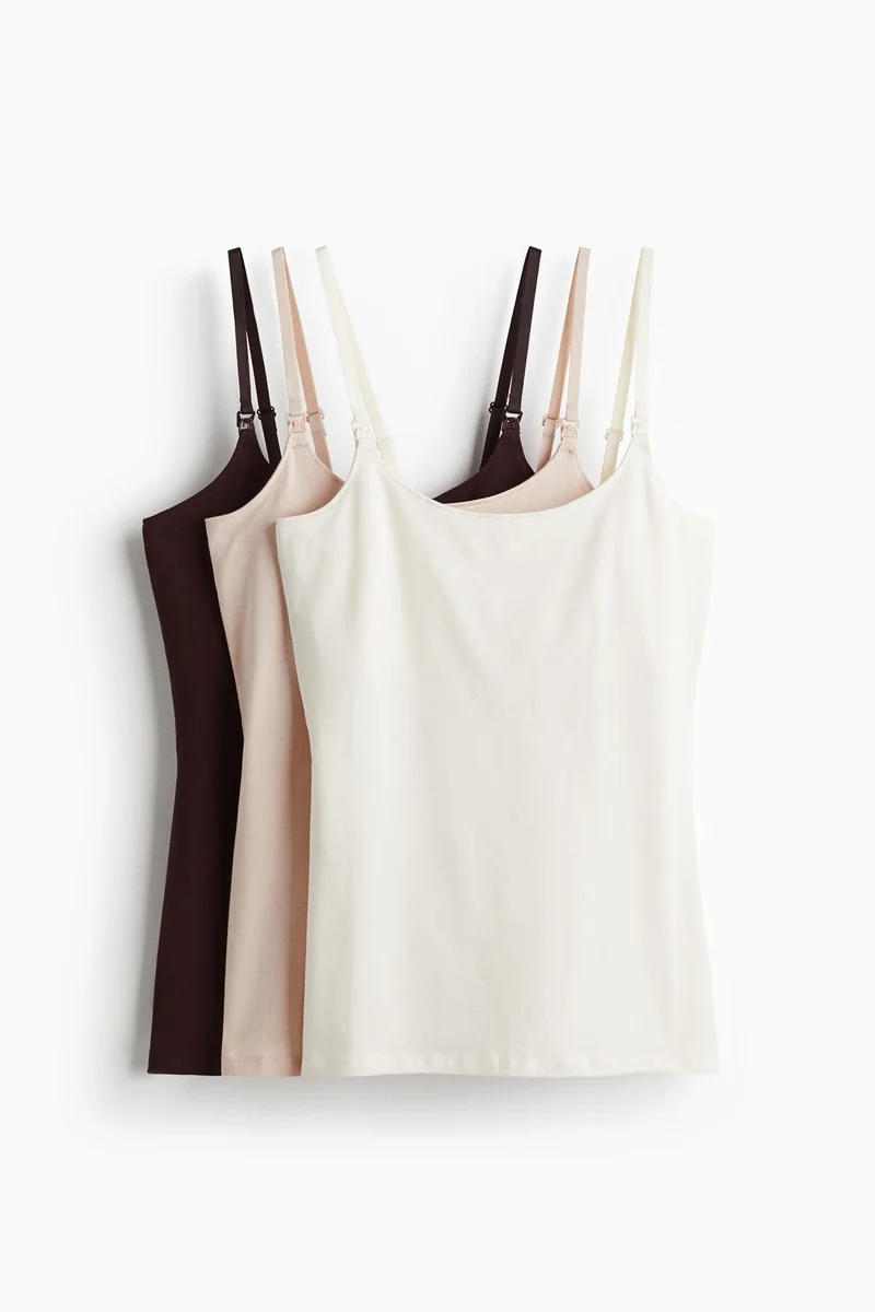 H&M MAMA 3-pack nursing vest tops