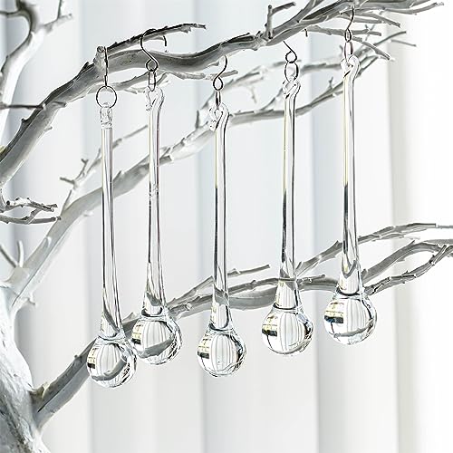 HD H&D 10pcs 5.9inch Large Suncatcher Crystal Raindrop Chandelier Prisms Hanging Drops Pendants Sun Catchers DIY Parts (Clear) - Image 3