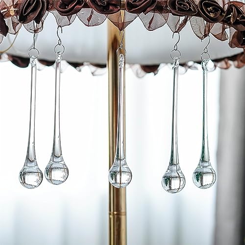 HD H&D 10pcs 5.9inch Large Suncatcher Crystal Raindrop Chandelier Prisms Hanging Drops Pendants Sun Catchers DIY Parts (Clear) - Image 2