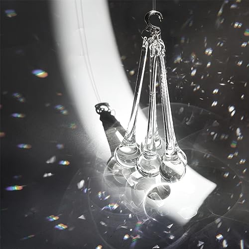 HD H&D 10pcs 5.9inch Large Suncatcher Crystal Raindrop Chandelier Prisms Hanging Drops Pendants Sun Catchers DIY Parts (Clear) - Image 4