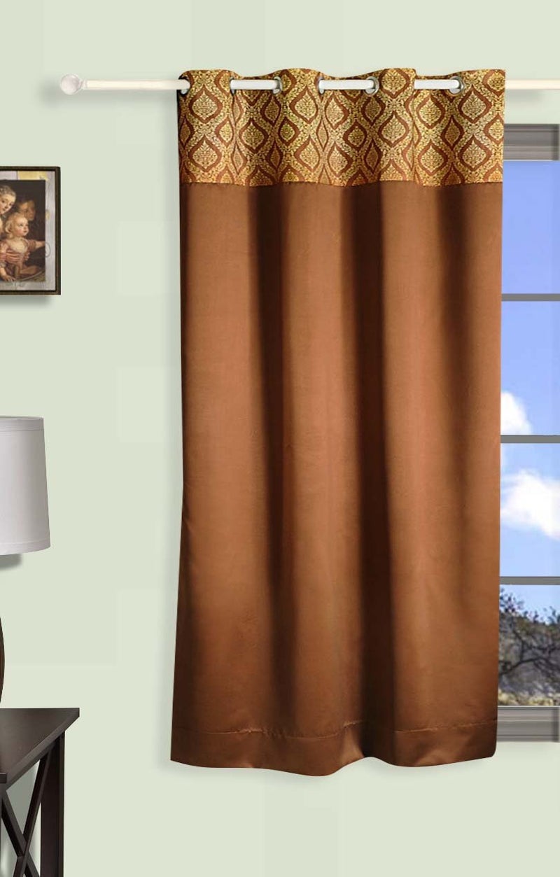 Swayam Brown 1 Pc Window Curtain 5 Ft for Home Decor, Comes with 8 Eyelet Rings - Image 2