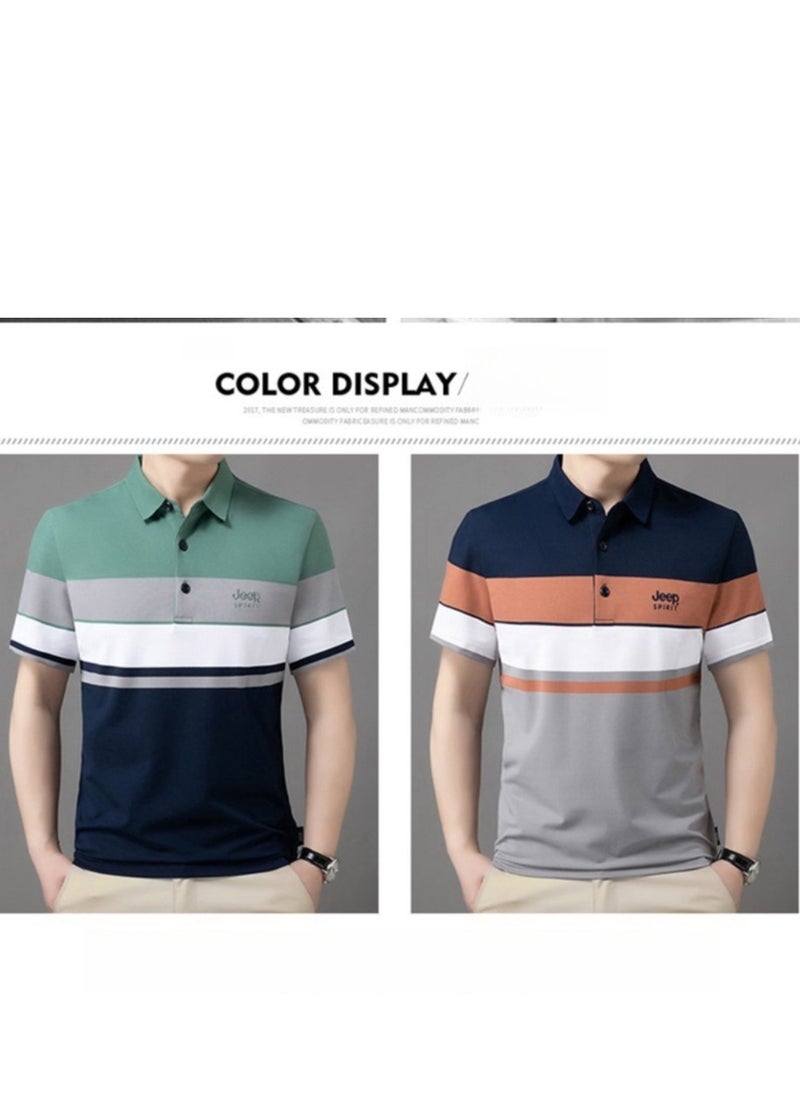 Men's Polo Shirt Short Sleeve T-shirt Striped Half Sleeve Slimming Business Casual T-shirt - pzsku/Z972A226FDF7743644E23Z/45/_/1720771619/37d2b485-ffad-49e8-8890-19868d0391b7