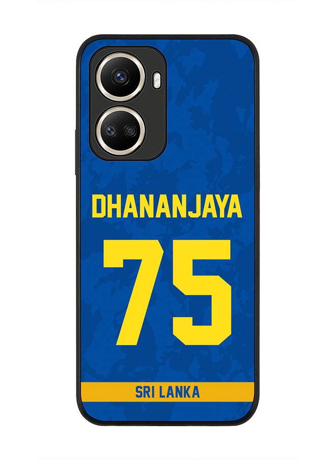 Stylizedd - Rugged Black Edge Case for Huawei nova 10 SE, Slim fit Soft Case Flexible thin Cover - Player Name - Dhananjaya de Silva, Jersey Number- 75 - Image 1