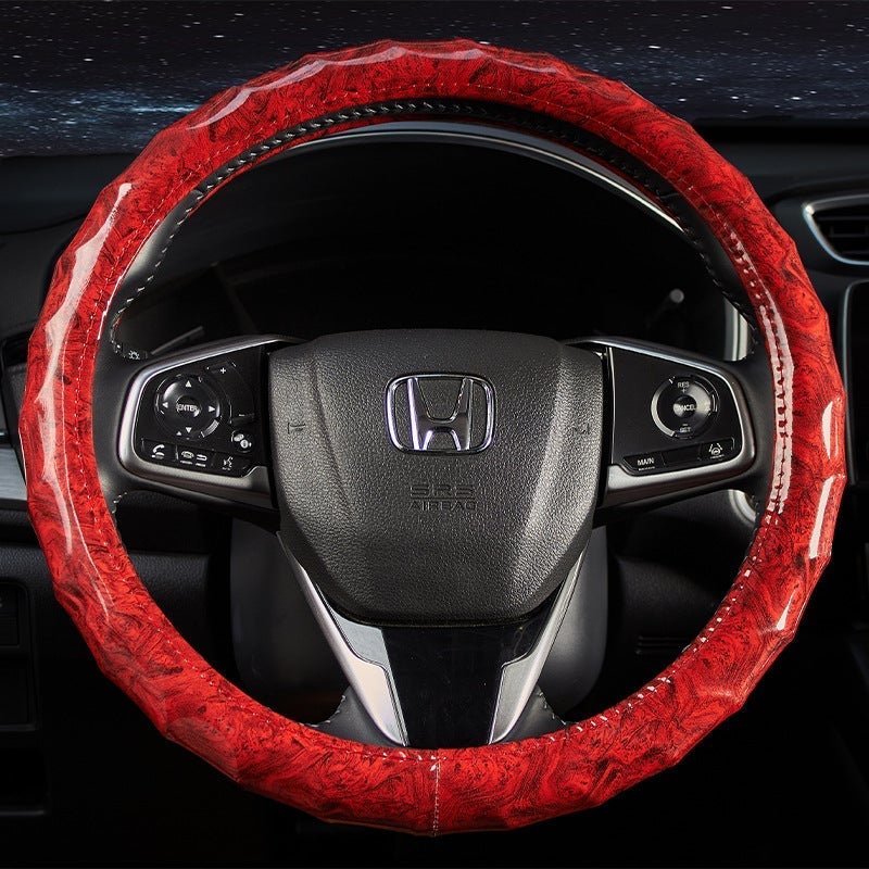 Natural Rubber Faux Leather Steering Wheel Cover - Image 5