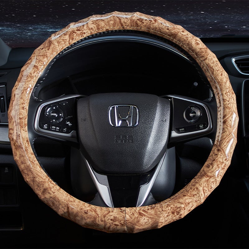 Natural Rubber Faux Leather Steering Wheel Cover - Image 4