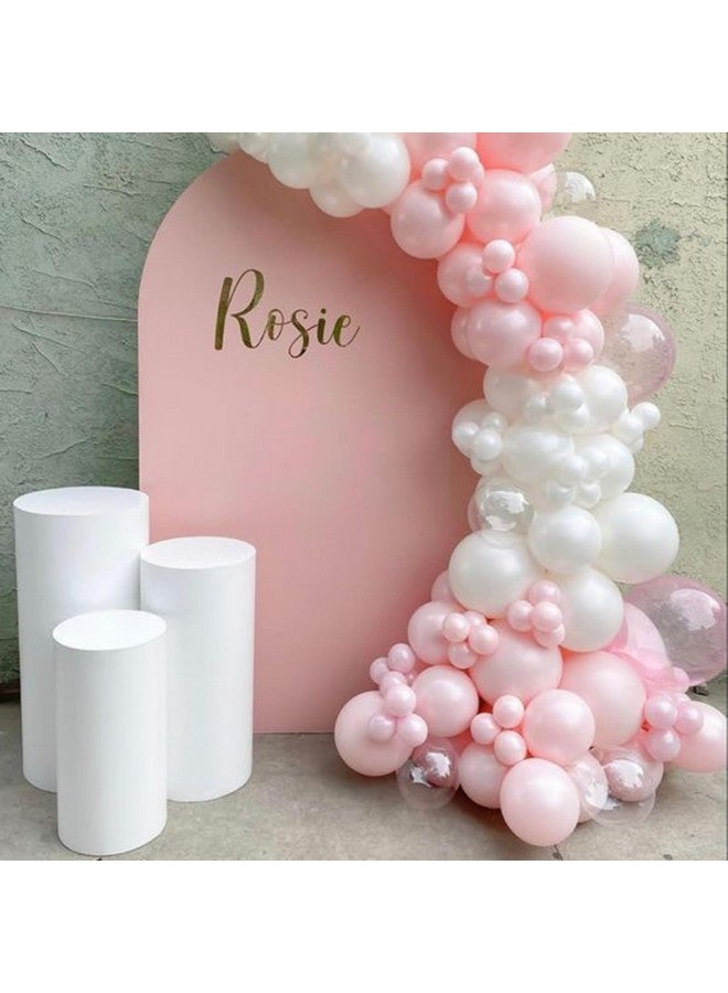 Biapian بالونات لاتيكس معدنية ملونة باللونين الوردي والأبيض من بيابيان - مجموعة بالونات حفلات بطول 12 بوصة مع شرائط لحفلات عيد ميلاد الأميرات للفتيات - Image 4