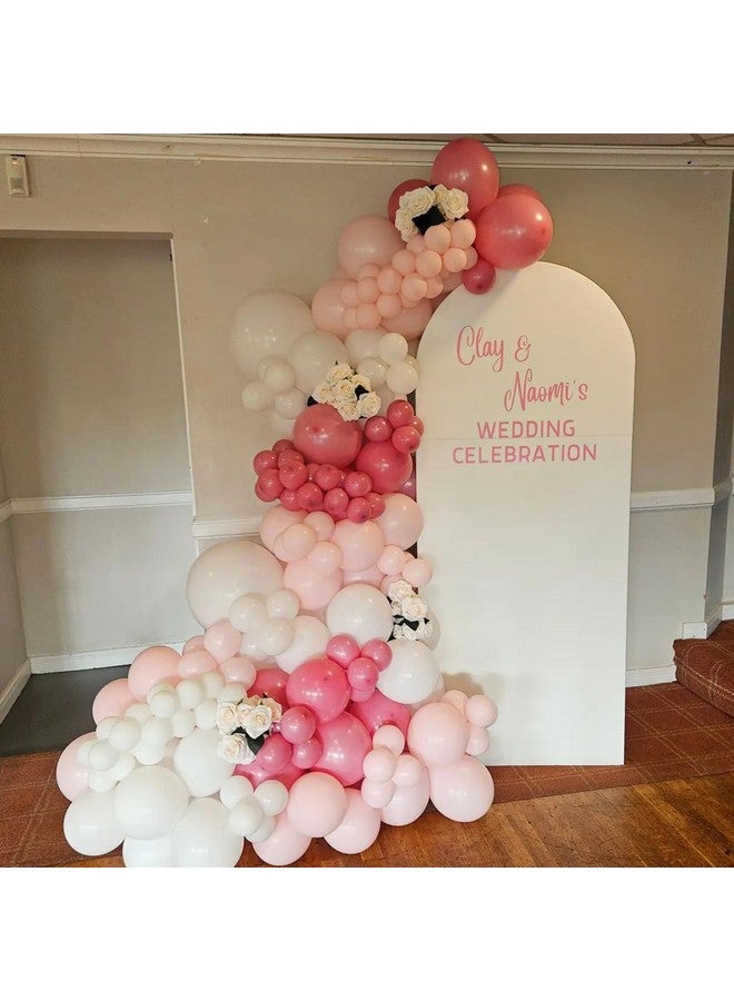 Biapian بالونات لاتيكس معدنية ملونة باللونين الوردي والأبيض من بيابيان - مجموعة بالونات حفلات بطول 12 بوصة مع شرائط لحفلات عيد ميلاد الأميرات للفتيات - Image 5