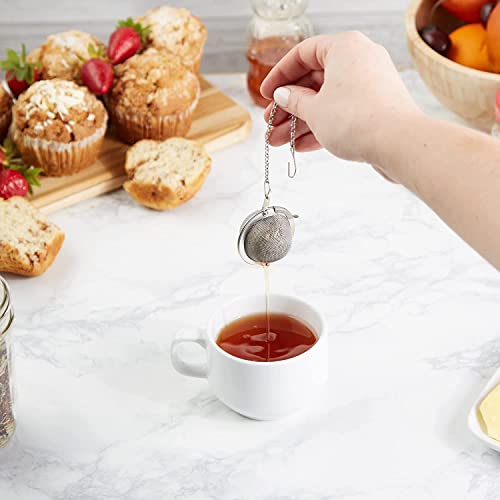 YOMITH Stainless Steel Tea Ball Infuser Tea Strainer Fine Mesh, Ball Strainer, Tea Filter, Tea Diffuser with Extended Chain Hook Reusable & Eco-Friendly (Small, Pack of 2) - Image 3