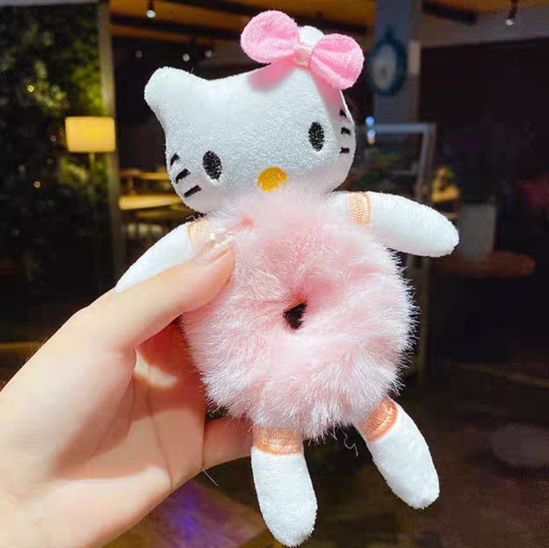 Generic Baowao Bear Hair Loop 2023 New Cute Plush Bear Tie-up Rope Womens Internet Celebratory Cartoon Hair Rope Pontail Rubber Tendon 25 cats.
