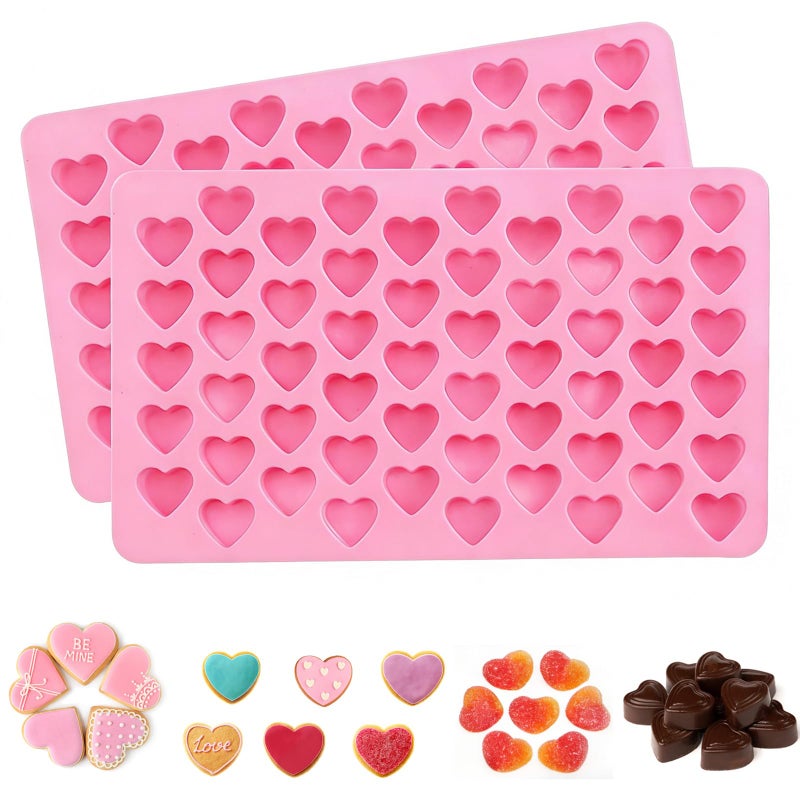 weizedm 2 Pack Heart Silicone Molds Candy Mold Reusable Baking Mold Food Grade Silicone Molds for Baking Chocolate, Jelly, Candy, biscuit,candle - Image 1