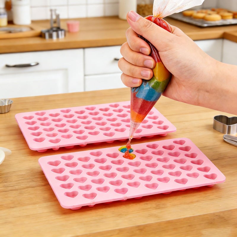 weizedm 2 Pack Heart Silicone Molds Candy Mold Reusable Baking Mold Food Grade Silicone Molds for Baking Chocolate, Jelly, Candy, biscuit,candle - Image 4