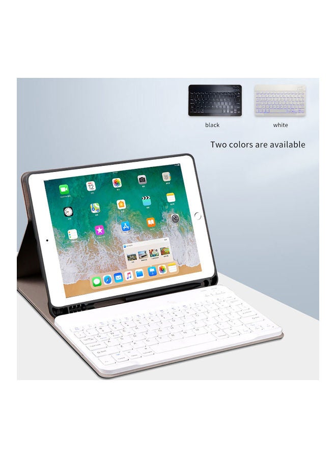 لوحة مفاتيح لاسلكية تعمل بالبلوتوث لتابلت ماك/ iOS وأندرويد وويندوز أبيض - Image 3