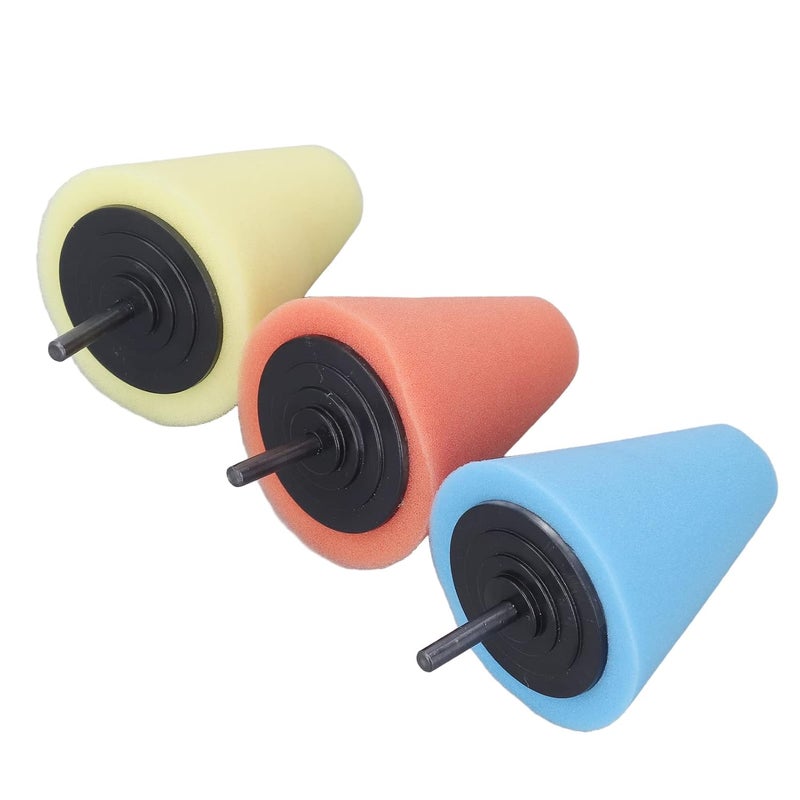 6 مم 3 مم مقبض مخروط تلميع إسفنج وسادات تلميع للعناية بعجلة سيارة السيارات - Image 5