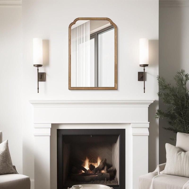 WallBeyond Wood Bathroom Mirrors for Wall Mounted, 24" x 36" Rustic Wood Frame Wall Mirrors Decorative for Living Room or Bedroom Vanity Mirror, Honey-Colored - Image 4