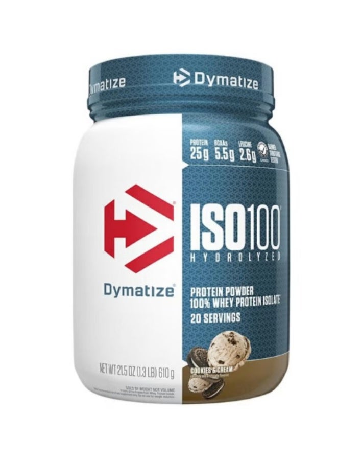 ديماتيز Iso 100 Hydrolyzed Protein Powder - Whey Protein Isolate, Cookies & Cream Flavor - Image 2