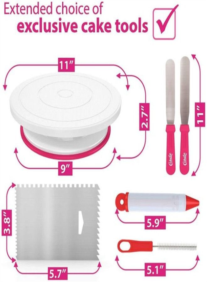 WAOKN Cake Decorating Tools Kit Turntable Pastry Nozzles For Cream Confectionery Bags Icing Piping Nozzles Tips Cakes Baking Tools - Image 2