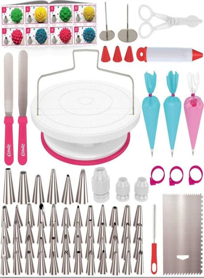 WAOKN Cake Decorating Tools Kit Turntable Pastry Nozzles For Cream Confectionery Bags Icing Piping Nozzles Tips Cakes Baking Tools - Image 1