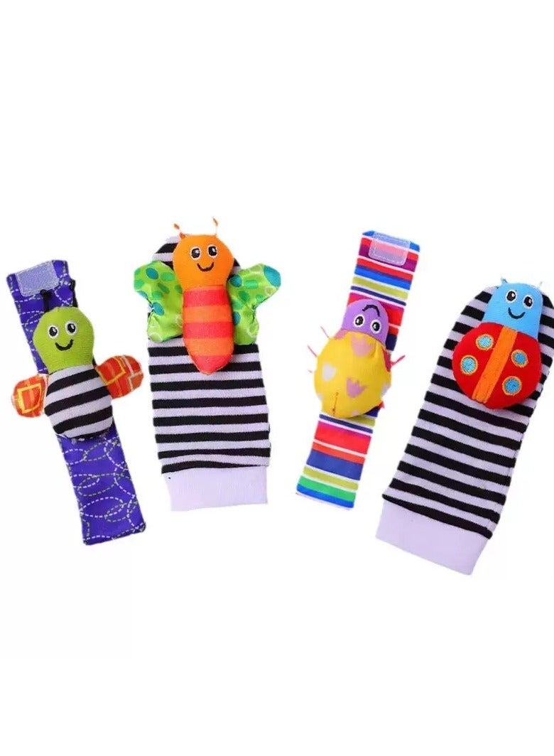 4-Piece Infant Socks And Wrist Rattles Toy Set For Kids - Image 5