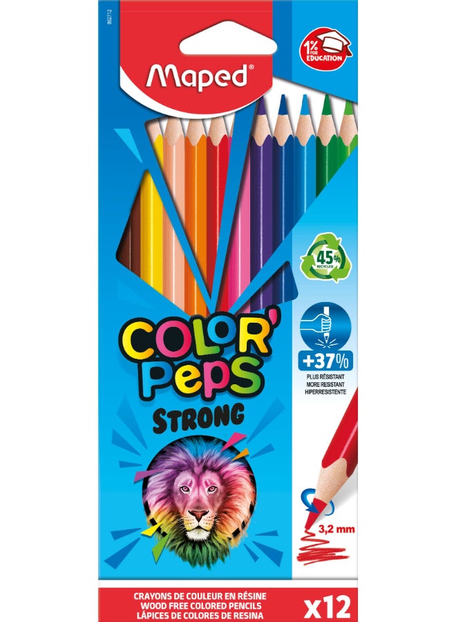 أقلام تلوين مابد بيبس سترونج، ١٢ لونًا من الورق المقوى