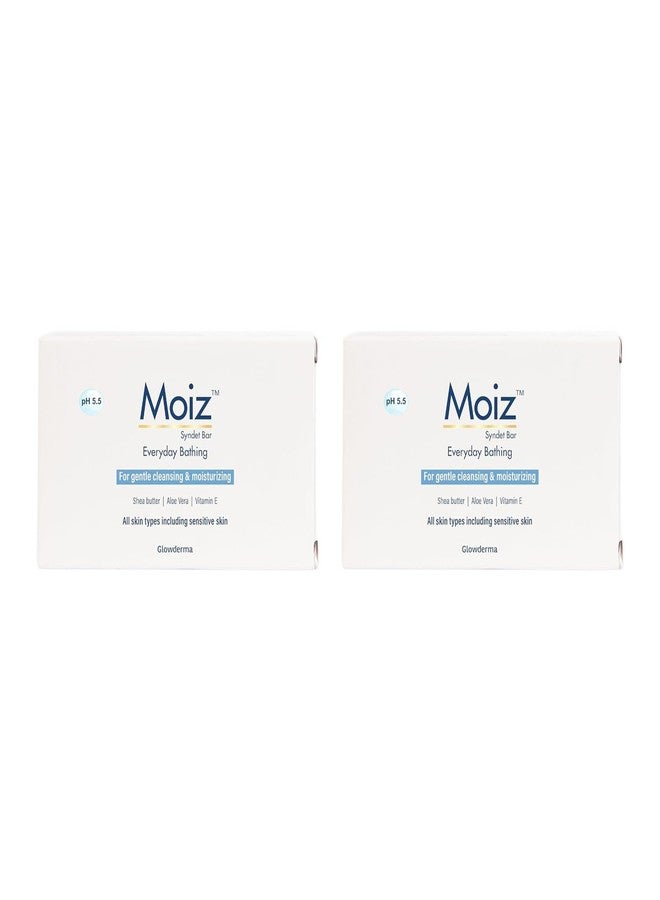 Moiz Syndet Bar for Everyday Bathing, For Gentle Cleansing and Moisturizing with Shea Butter, Aloe Vera, Vitamin E, For All Skin Types, Pack of 2 - Image 2