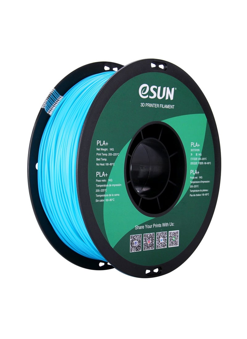 Esun 3D Printer Filament PLA+ 1.75 mm Dimensional Accuracy +/- 0.05 mm 1 Kg (2.2 lbs) Spool 3D Printing Material for 3D Printers – Light Blue