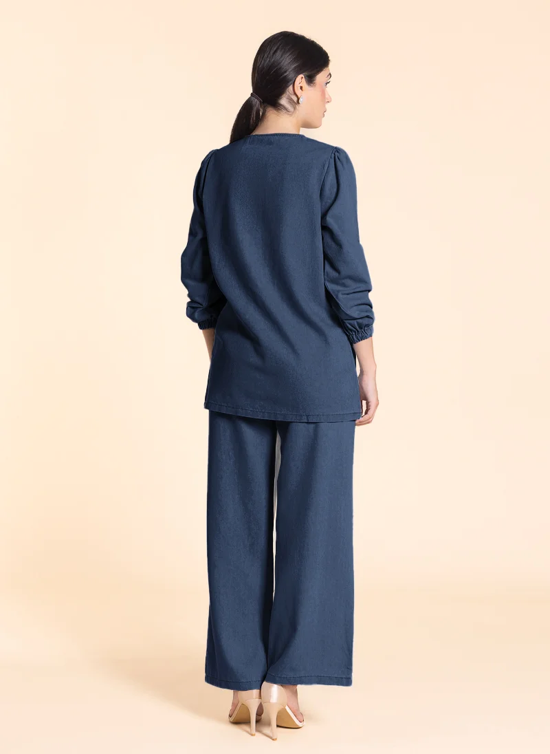 SHAPES EMBROIDERED SOFT TOP DENIM SET