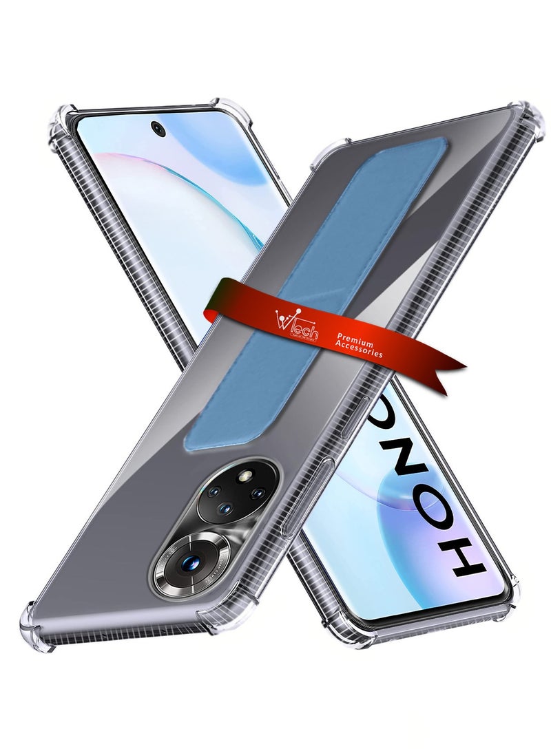 Wtech TPU Hand Grip Air Pillow Case Cover For Honor 50 5G 2021 Clear/Sky Blue - Image 1