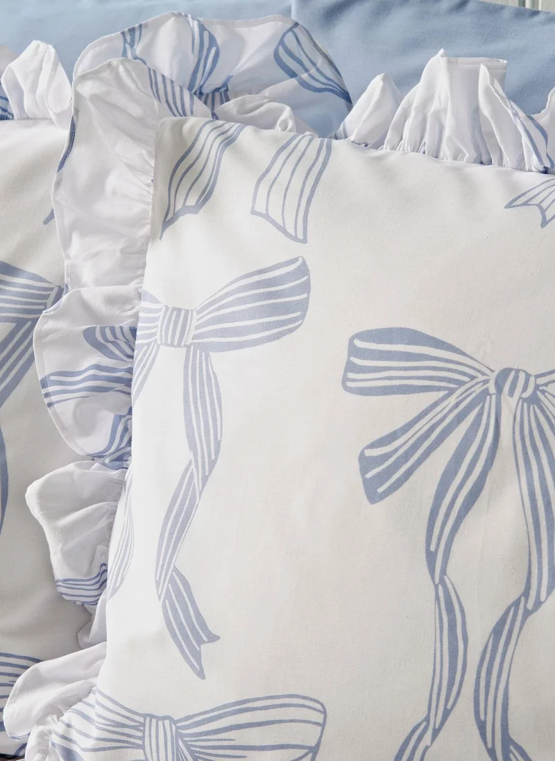 Matalan Blue Bow Frill Duvet Set