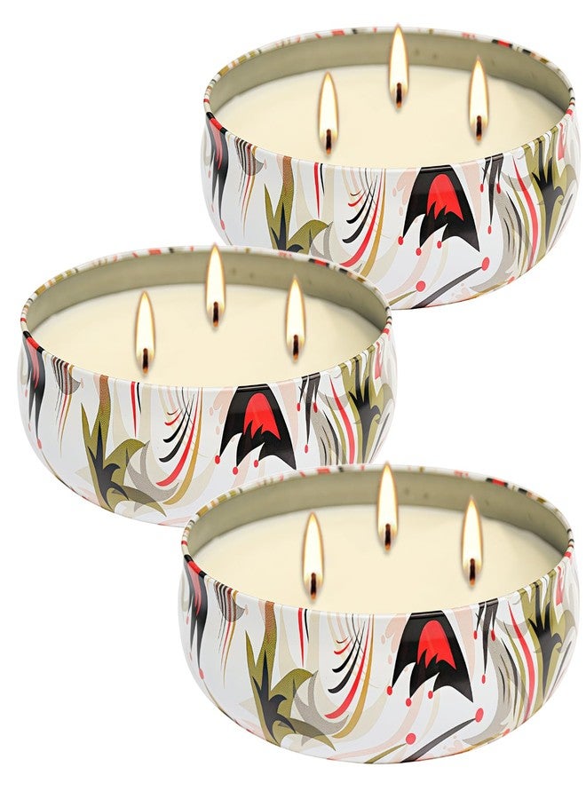 KITRDOOR Citronella Candles Outdoor, 3 Pack 12oz Large Candle 3-Wick Natural Soy Wax Summer Scented Natural Set Soy Wax with 240-Hour Burn Time (Red) - Image 1