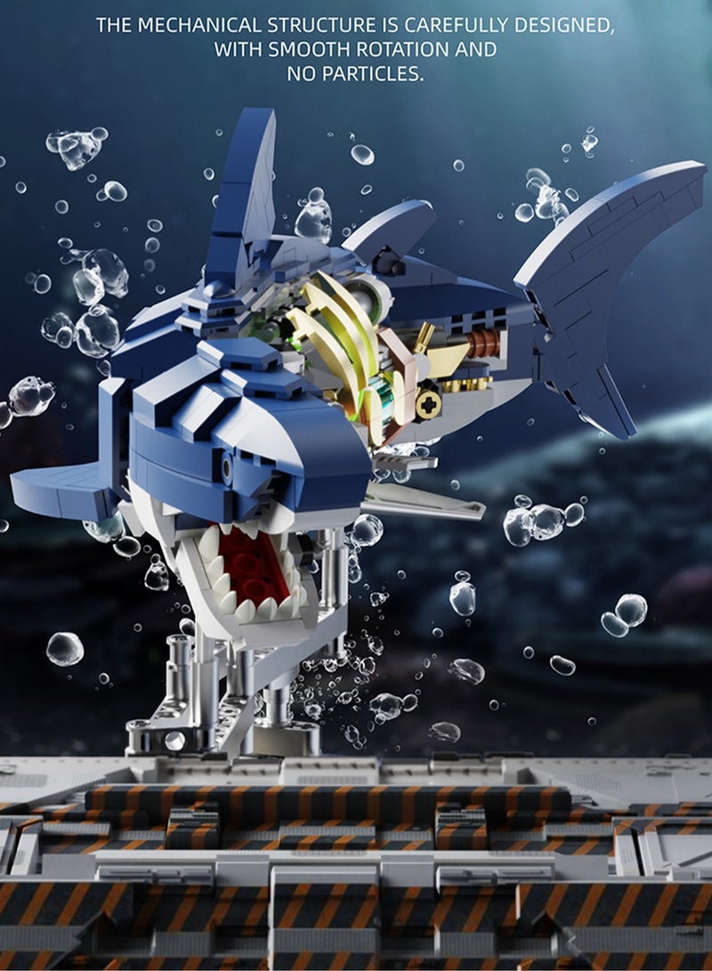 Shark Collection Building Set, Cool Mechanical Marine Animals Model With Light, Compatible Creative Gift Building Toy For Adults Boys Girls (600+ Pcs) - Image 3