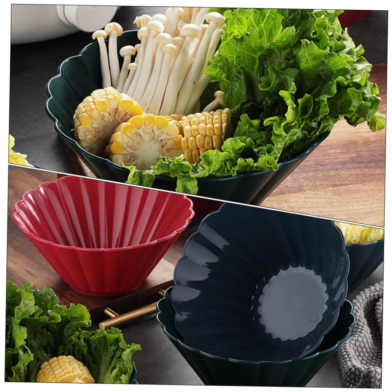 Colorful 4 Piece Reusable Plastic Serving Bowl Set For Salad Fruit And Dessert - Image 5