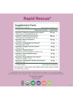 Pure Synergy PURE SYNERGY Rapid Rescue Organic Immune Support Capsules Herbal Immune Supplement with Echinacea, Elderberry, and Olive Leaf Extracts for Immediate Immune Support (42 Capsules)  - Image 2