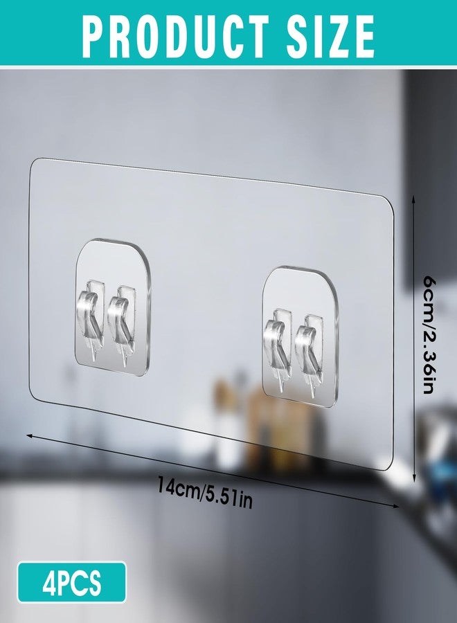 WY LIGHTING LEVEL مجموعة WY LIGHTING LEVEL من 4 قطع لاصقة بديلة لرفوف الدش، خطافات لاصقة قوية لرفوف الدش الزاوية، سلة الحمام، صحن الصابون، خطافات تعليق، إكسسوارات مطبخ، لا حاجة للثقب - Image 2