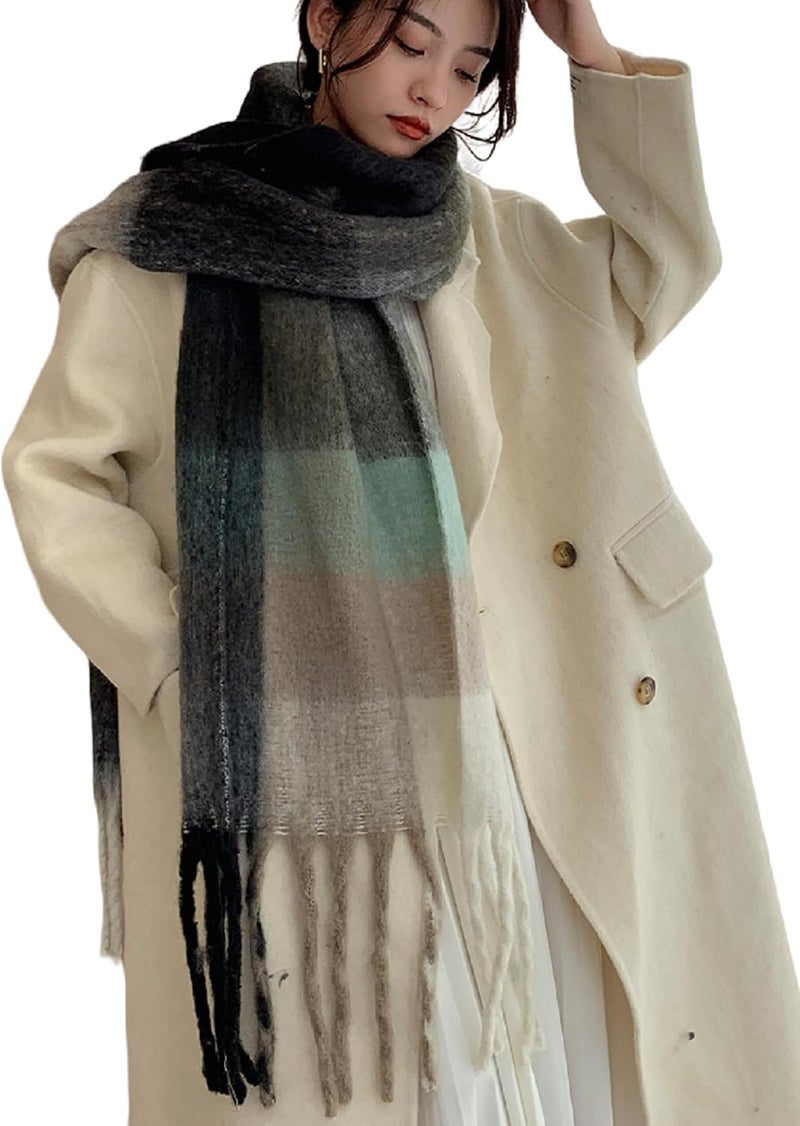 Wander Agio Winter Women Warm Scarf Long Shawl Large Scarves Cold Weather Thick Blanket Scarfs Colorful Plaid - Image 1