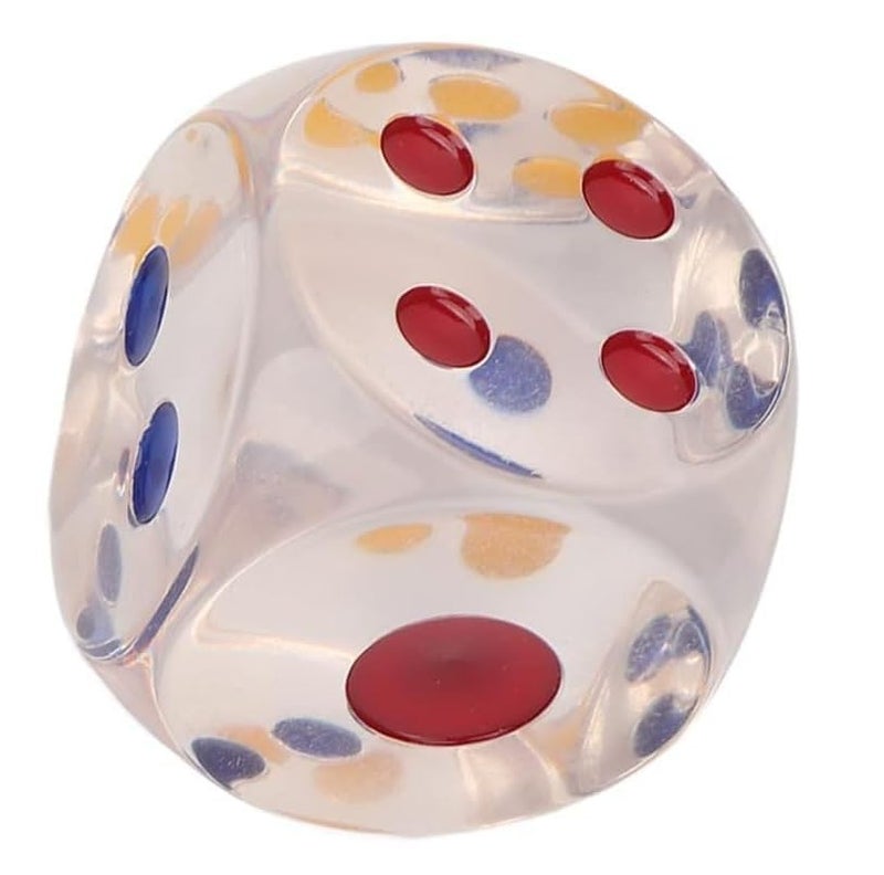 GLADBACK (30 MM) Jumbo Dice with Colored Dots, 6-Sided Transparent Dice, Fun Six-Sided Gaming Dice for Farkle, Dice Cube Perfect for Board Games, Casino, Snake and Ladders, Monopoly,More (Pack of 2) - Image 4