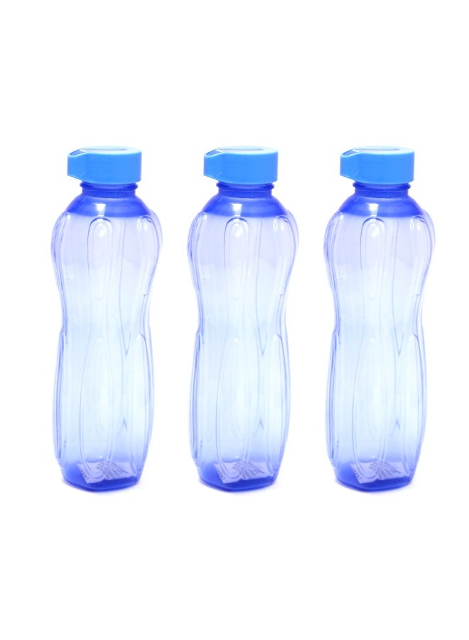 NAYASA Set of 3 Blue 1 L BPA‑Free Water Bottles – Leak‑Proof, Durable & Reusable Plastic Bottles for Gym, School, Office & Everyday Hydration  - Image 1