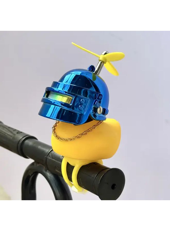 Blue Helmet Handlebar Ornament Cute Rubber Duck With Smiling Face Goggles For Motorcycle Easy Install Durable Gift For Friends And Family - Image 4