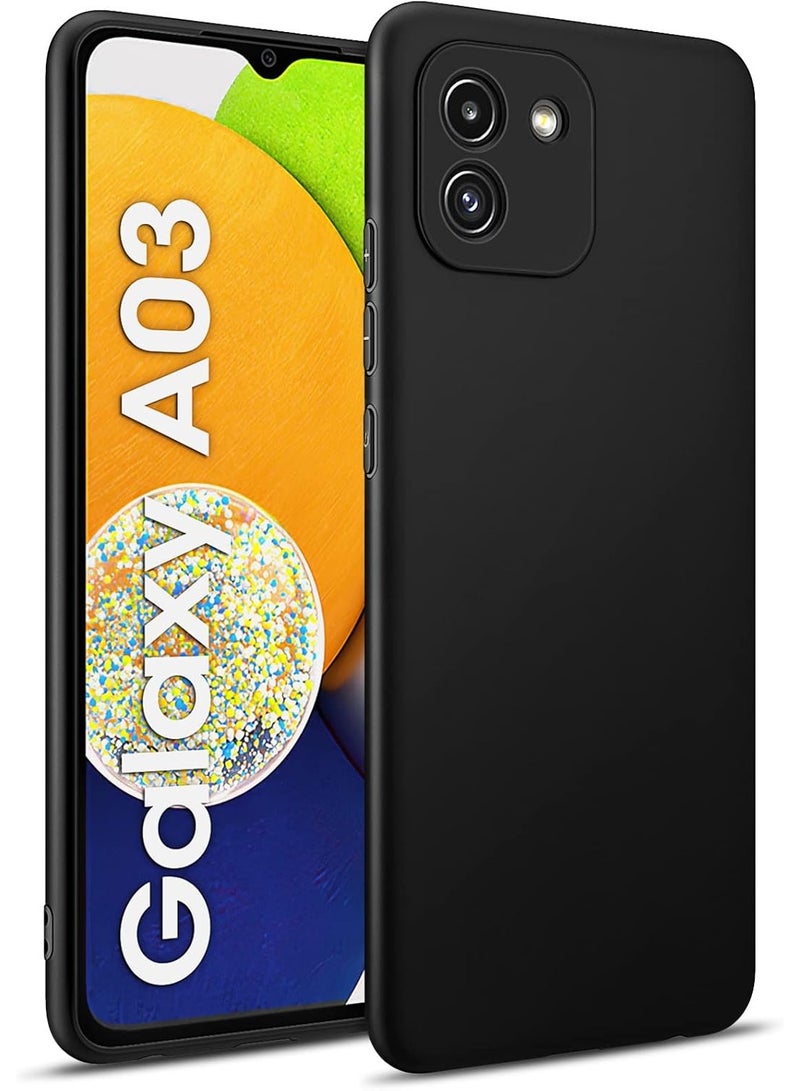 Protective Cover For Samsung Galaxy A03 , Slim Fit Soft Back TPU Case Flexible Silicone Cover Compatible For Samsung Galaxy A03 - Black