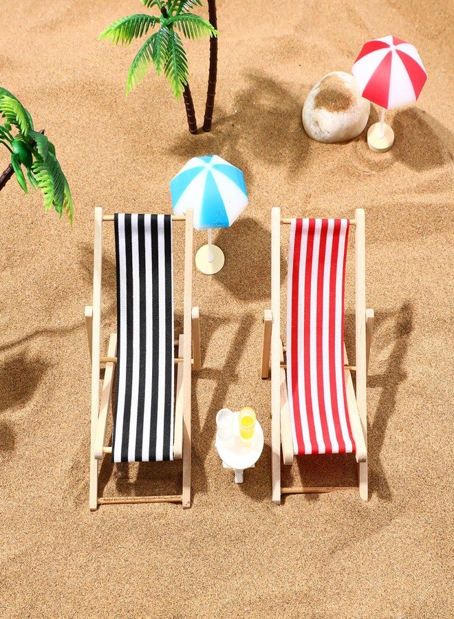 Alipis Mini Umbrella Palm Chair Beach Miniature Accessories Mini Umbrella Palm Chair Miniature Toys Dollhouse Outdoor Accessories Micro Landscape Beach Cake Decorations - Image 5