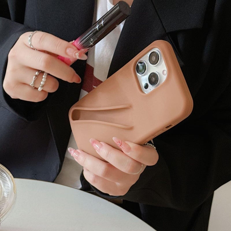 Jtsery Lip Gloss Holder Phone Case for iPhone 16 Pro Max Lipgloss Case Lipstick Lip Glaze Designed Stylish Silicone Funny Women Girls Cover for iPhone 16 Pro Max 69 inch 2024 Brown - Image 3