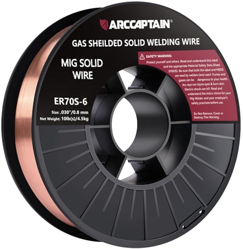 ARCCAPTAIN Mig Welding Wire, 0.030 10Lb Mig Wire ER70S-6 10Lbs Gas Solid Carbon Steel Low Splatter Mig Welding Wire Compatible With Lincoln Miller Forney Harbor Welder 0.08 4.5KG - Image 1