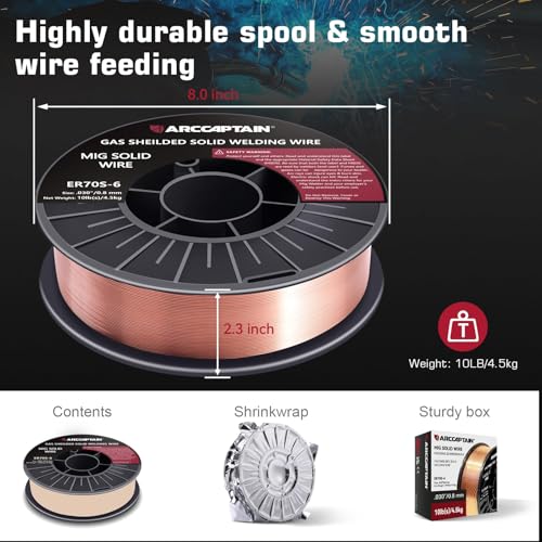 ARCCAPTAIN Mig Welding Wire, 0.030 10Lb Mig Wire ER70S-6 10Lbs Gas Solid Carbon Steel Low Splatter Mig Welding Wire Compatible With Lincoln Miller Forney Harbor Welder 0.08 4.5KG - Image 5