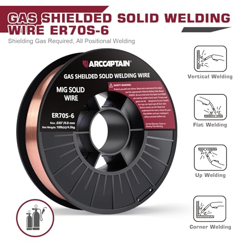 ARCCAPTAIN Mig Welding Wire, 0.030 10Lb Mig Wire ER70S-6 10Lbs Gas Solid Carbon Steel Low Splatter Mig Welding Wire Compatible With Lincoln Miller Forney Harbor Welder 0.08 4.5KG - Image 2