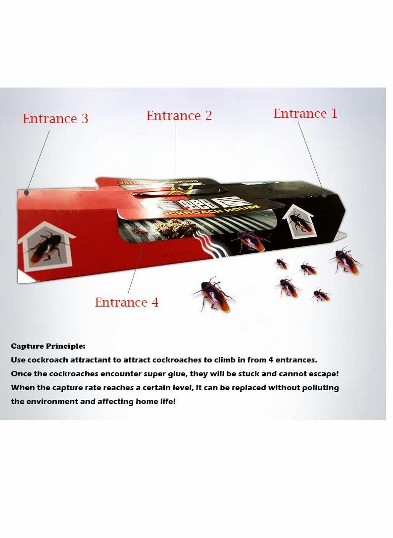 Excefore Cockroach Traps, 10 Pcs Cockroach Trap Killer House Pest Control Strong Sticky Glue Traps with Non-Toxic Bait Premium Spiders Ants Cockroach Killer  - Image 5