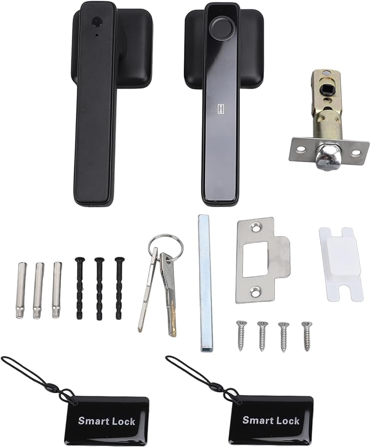 قفل الباب الذكي بمقبض مع 5 طرق للفتح: بصمة الإصبع، رمز سري، دخول بدون مفتاح، قفل تلقائي - Image 1