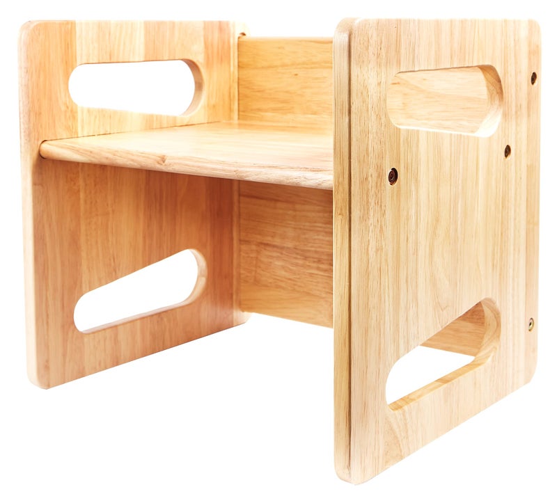 Montessori & Me Montessori Weaning Table and Chair 15 inch  Solid Wooden Toddler ChairTable  Cube Chair for Toddlers  Hardwood  Kids Montessori Furniture 
