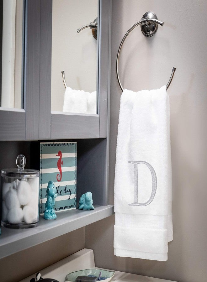 Decorvo Monogrammed Hand Towels for Bathroom - Luxury Hotel Quality Personalized Initial Decorative Embroidered Bath Towel for Powder Room, Spa - GOTS Organic Certified - Pack of 2, Letter D - Image 5