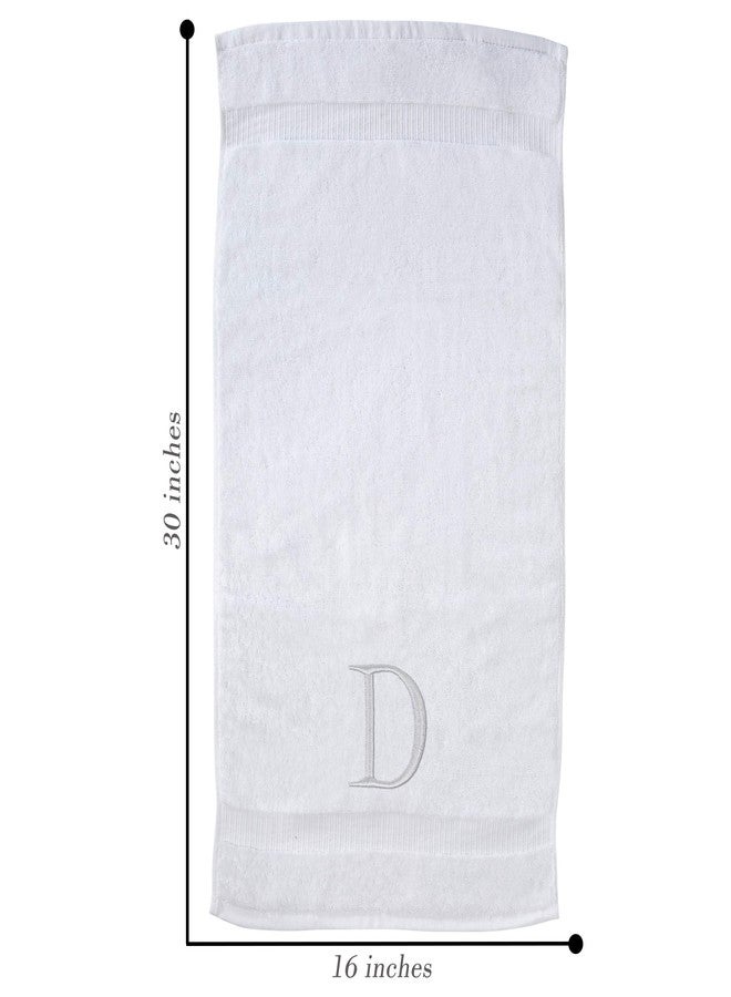 Decorvo Monogrammed Hand Towels for Bathroom - Luxury Hotel Quality Personalized Initial Decorative Embroidered Bath Towel for Powder Room, Spa - GOTS Organic Certified - Pack of 2, Letter D - Image 3