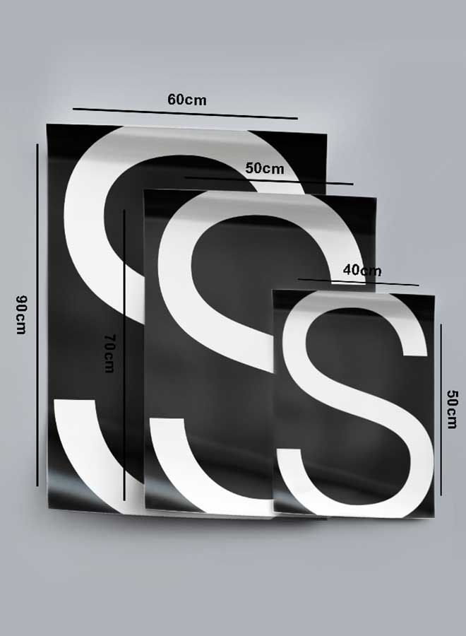 لوحة بوستر ديكور لوحة بدون فريم مع أربع قطع منفصلة من اللاصق ذو الوجهين تصميم حرف S غرفة النوم غرفة المعيشة وديكور المكتب - Image 4