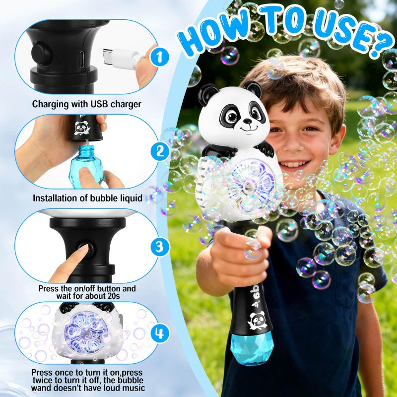 Britik Bubble Wands for Kids Ages 4-8 Years Old: Light Up Bubble Machine Bubble Wand for Parties Outside Toys for Toddlers 3-5 Automatic Bubble Machine Rechargeable Gifts for 3 + Year Old Girl Boy - Image 5